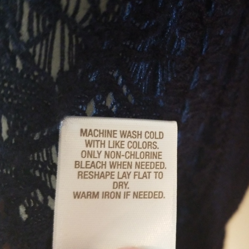 Blue crochet long cardigan coverup 3X - Picture 7 of 8